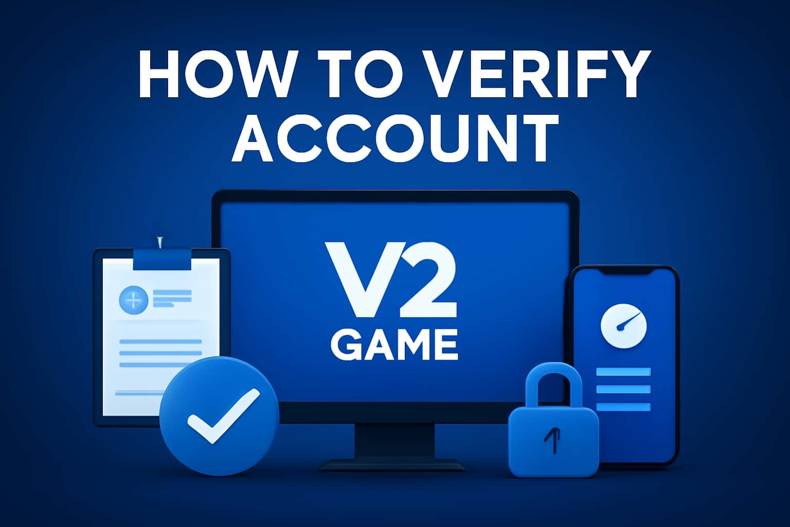 An illustration showing the verification process for V2 Game accounts.