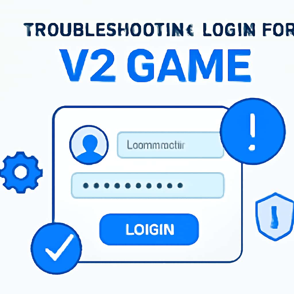 Illustration of login troubleshooting steps for V2 Game.