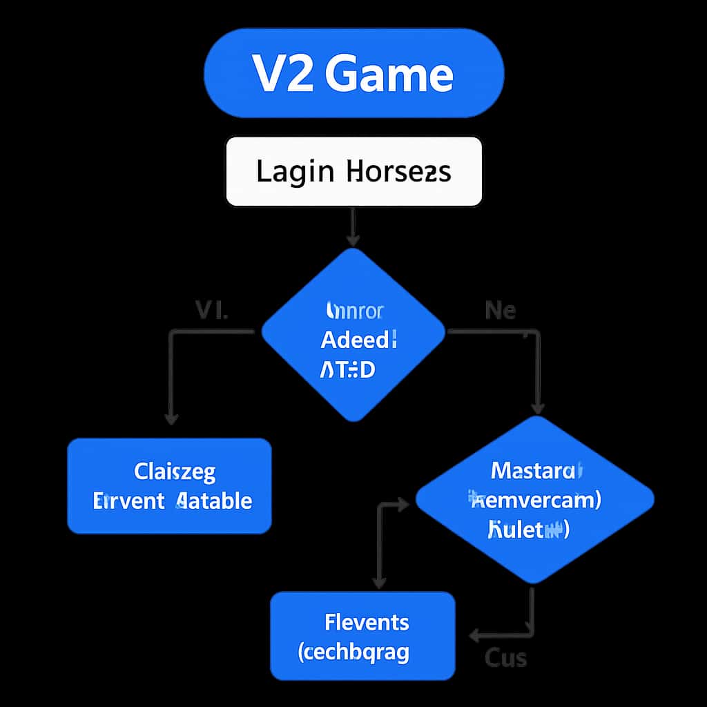 Diagram explaining troubleshooting for V2 Game login.