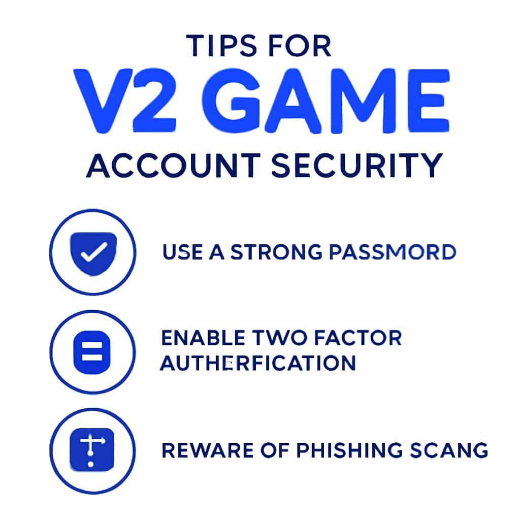 An educational illustration about account security measures for V2 Game.